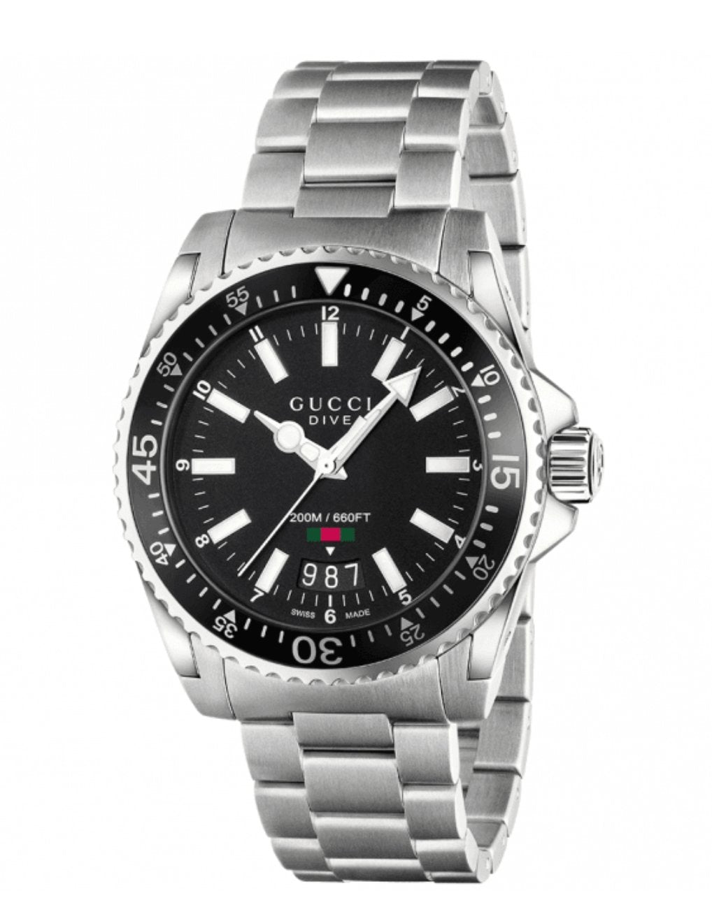 Gucci Watch Dive 40mm Black Silver