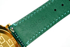 Gucci Watch Grip 38mm Yellow Gold Green Alligator