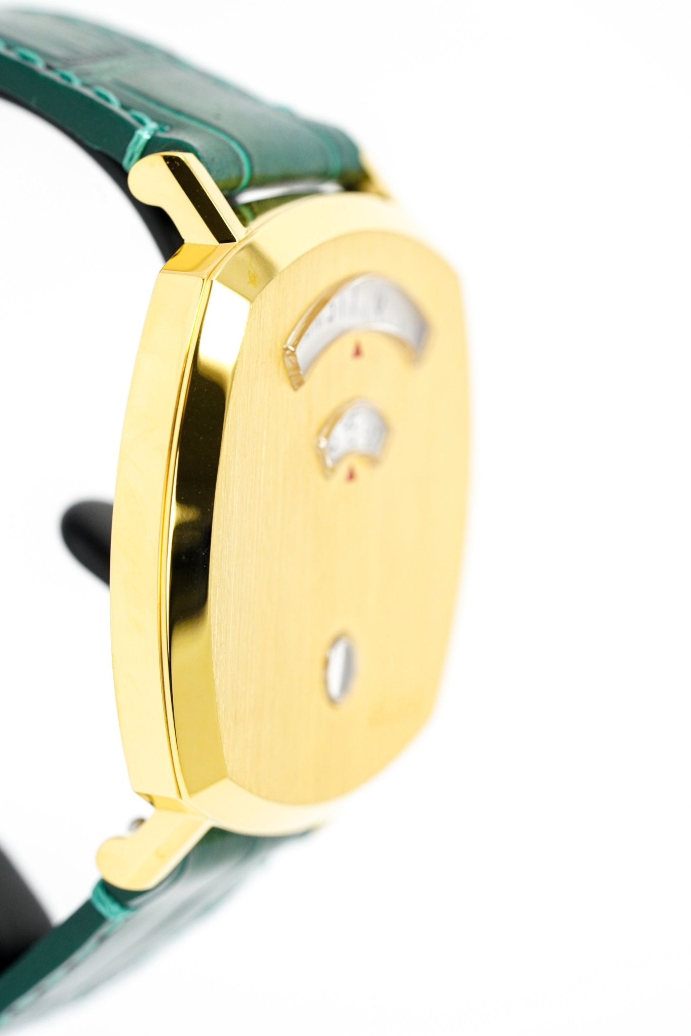 Gucci Watch Grip 38mm Yellow Gold Green Alligator