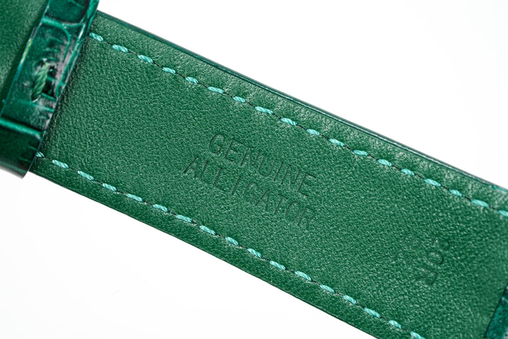 Gucci Watch Grip 38mm Yellow Gold Green Alligator