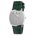 Gucci Grip Unisex Watch Silver Green Alligator