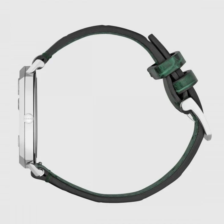 Gucci Grip Unisex Watch Silver Green Alligator