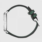 Gucci Grip Unisex Watch Silver Green Alligator