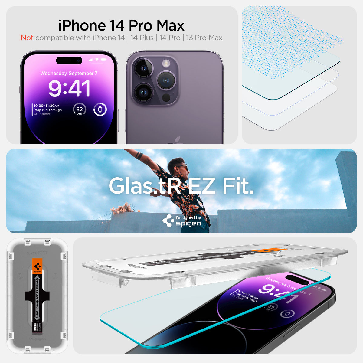 iPhone 14 Series - EZ Fit GLAS.tR | Sensor Protected