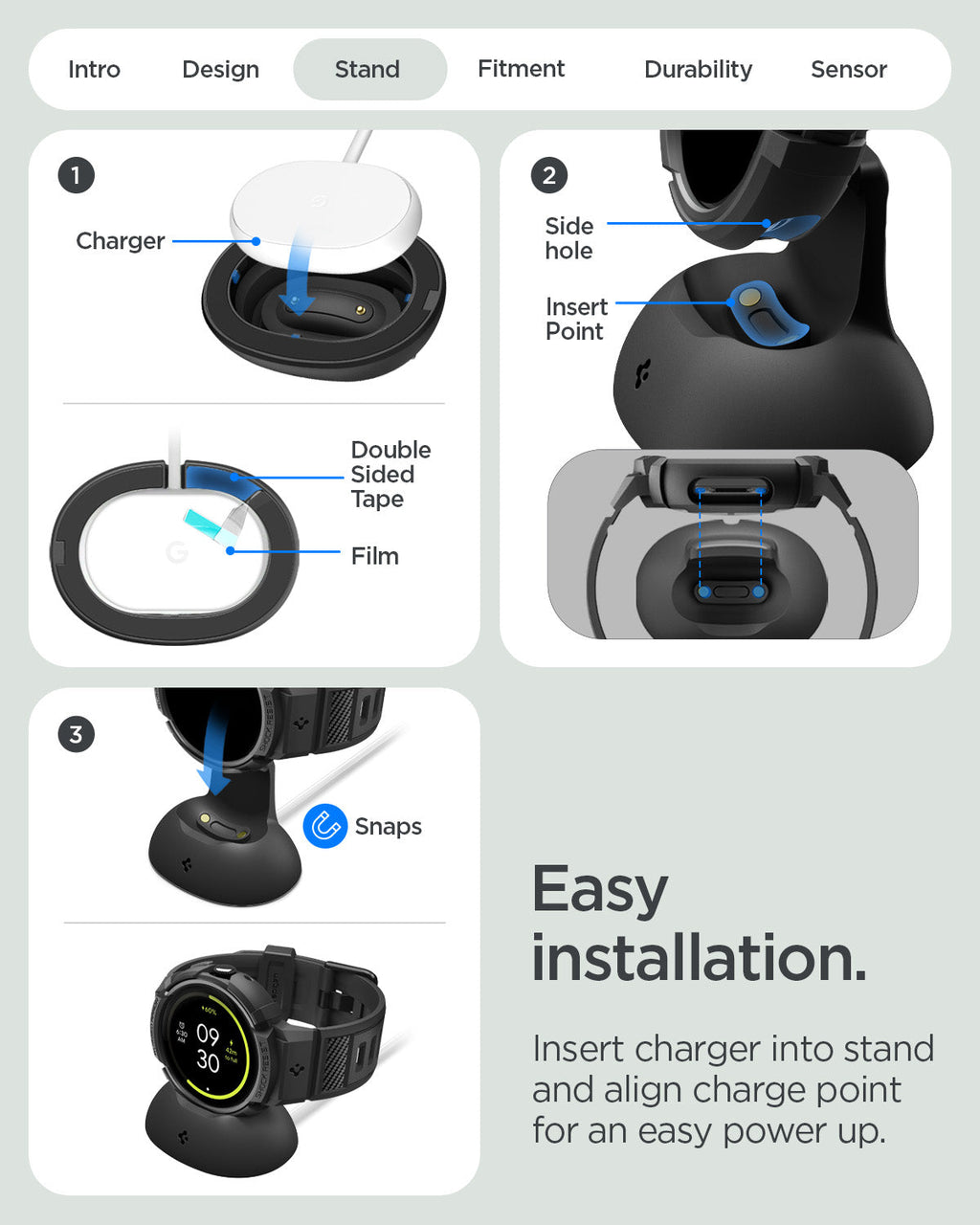 Pixel Watch 4 Series - Rugged Armor Pro + Stand