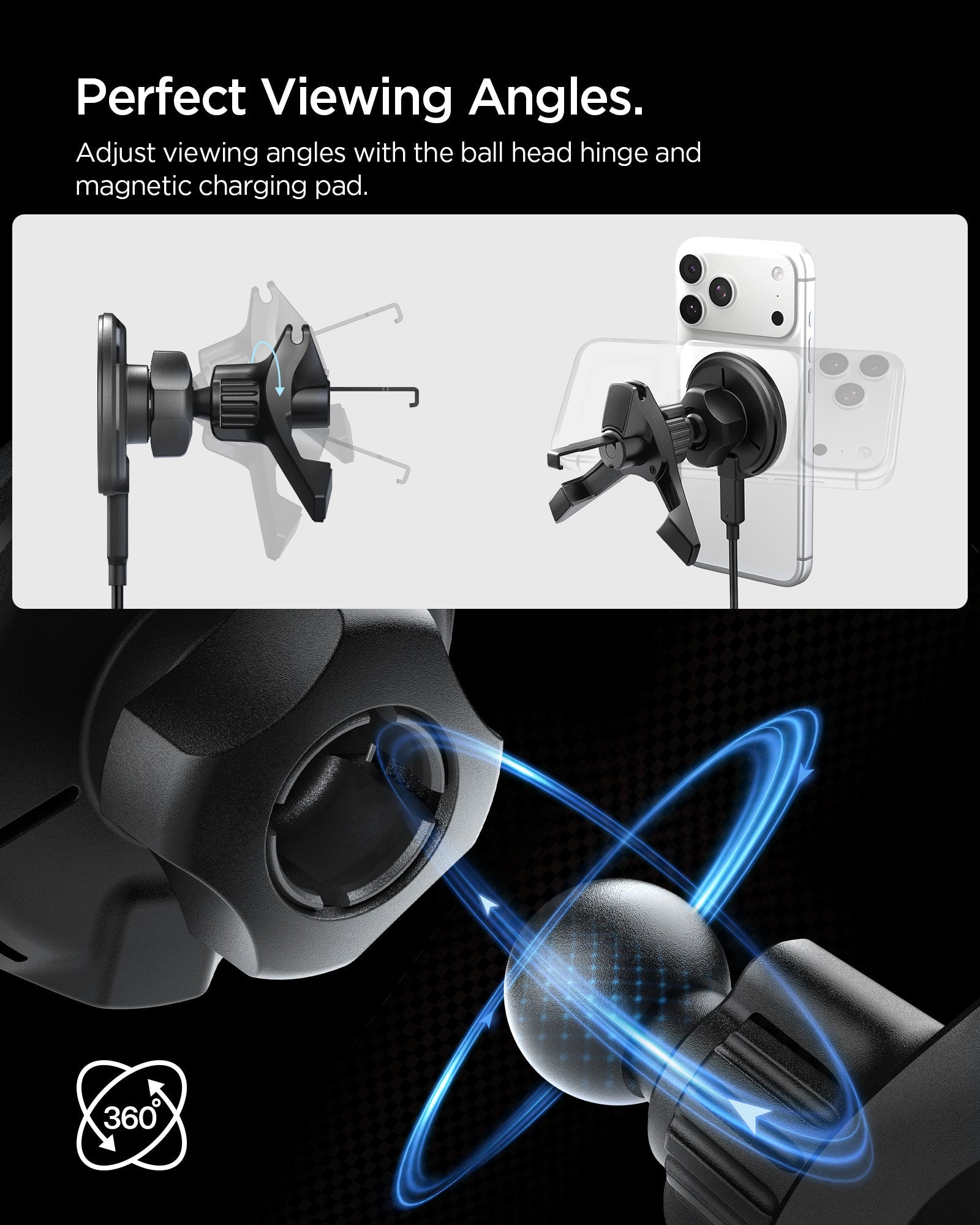 Spigen Essential Qi2 15W Hook Car Mount (Mag Fit) | EV15MAQ