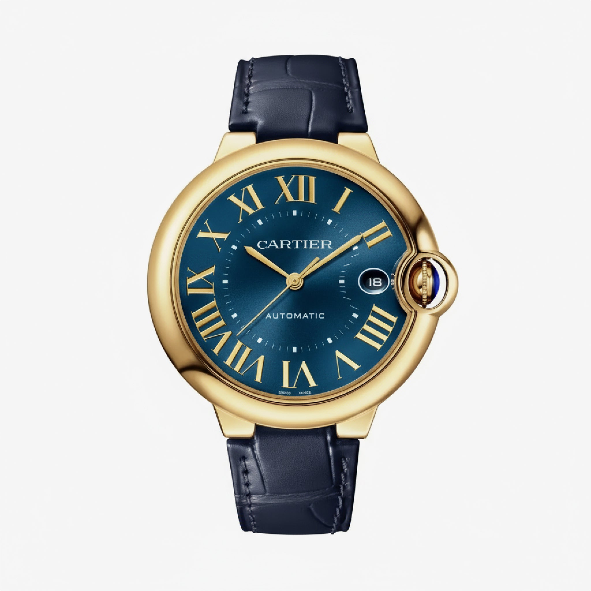 Ballon Bleu De Cartier Watch | 40mm, Alligator Leather Strap, Blue Dial