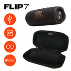 JBL FLIP 7 Waterproof Portable Speaker Bundle with gSport Carbon Fiber Case (Black)