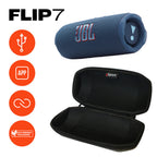 JBL FLIP 7 Waterproof Portable Speaker Bundle with gSport Carbon Fiber Case (Blue)
