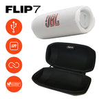 JBL FLIP 7 Waterproof Portable Speaker Bundle with gSport Carbon Fiber Case (White)