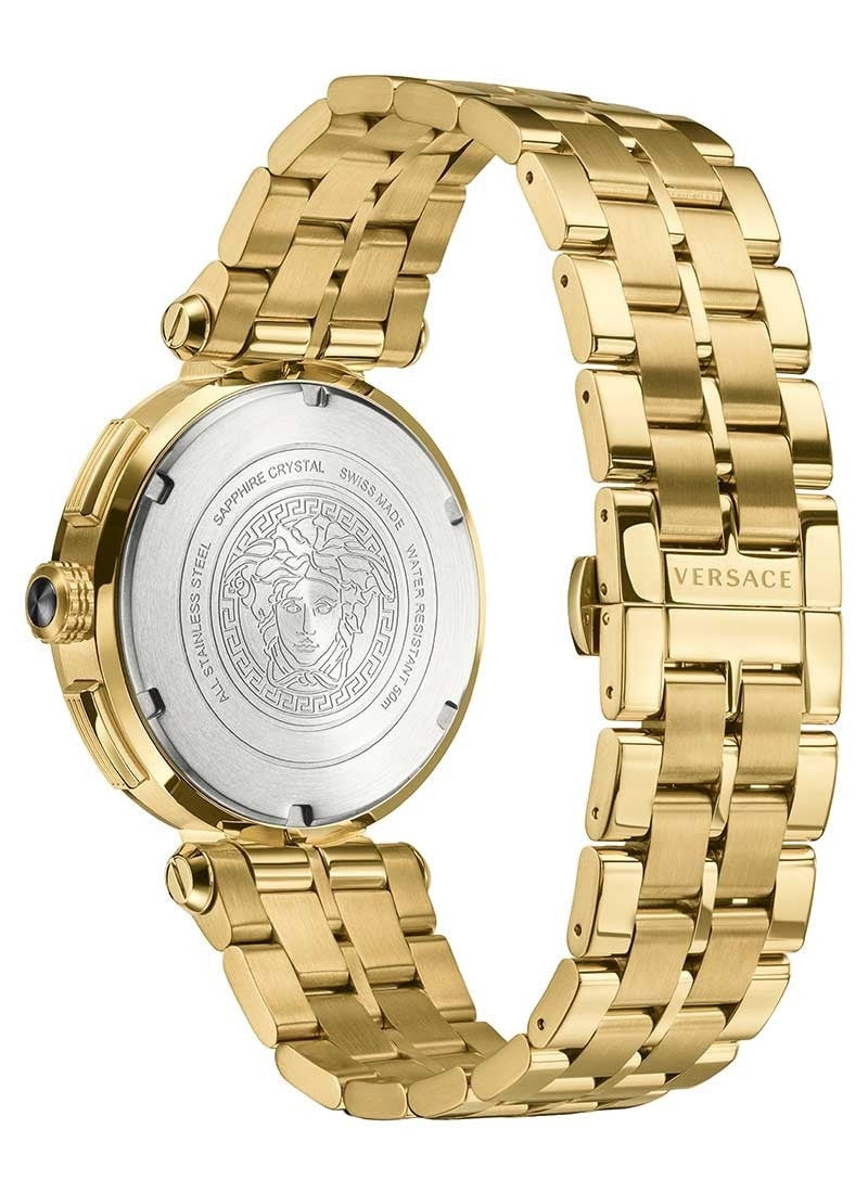 Versace Men's Watch Aion Chronograph 45mm Gold White