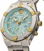 Versace Men's Watch Greca Sporty Chronograph 46mm Blue Turquoise