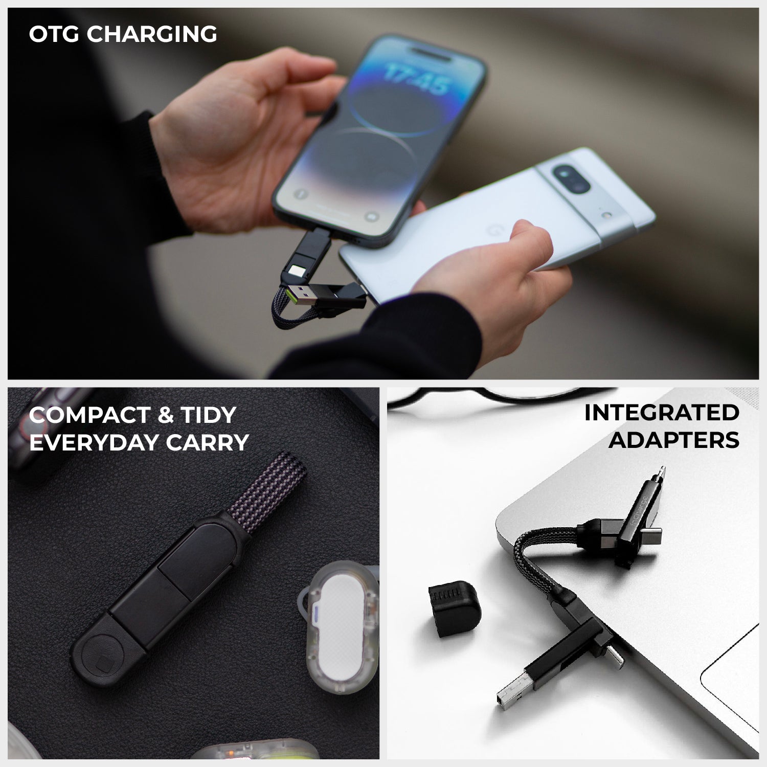 inCharge® X - 100W, 6in1 keyring cable