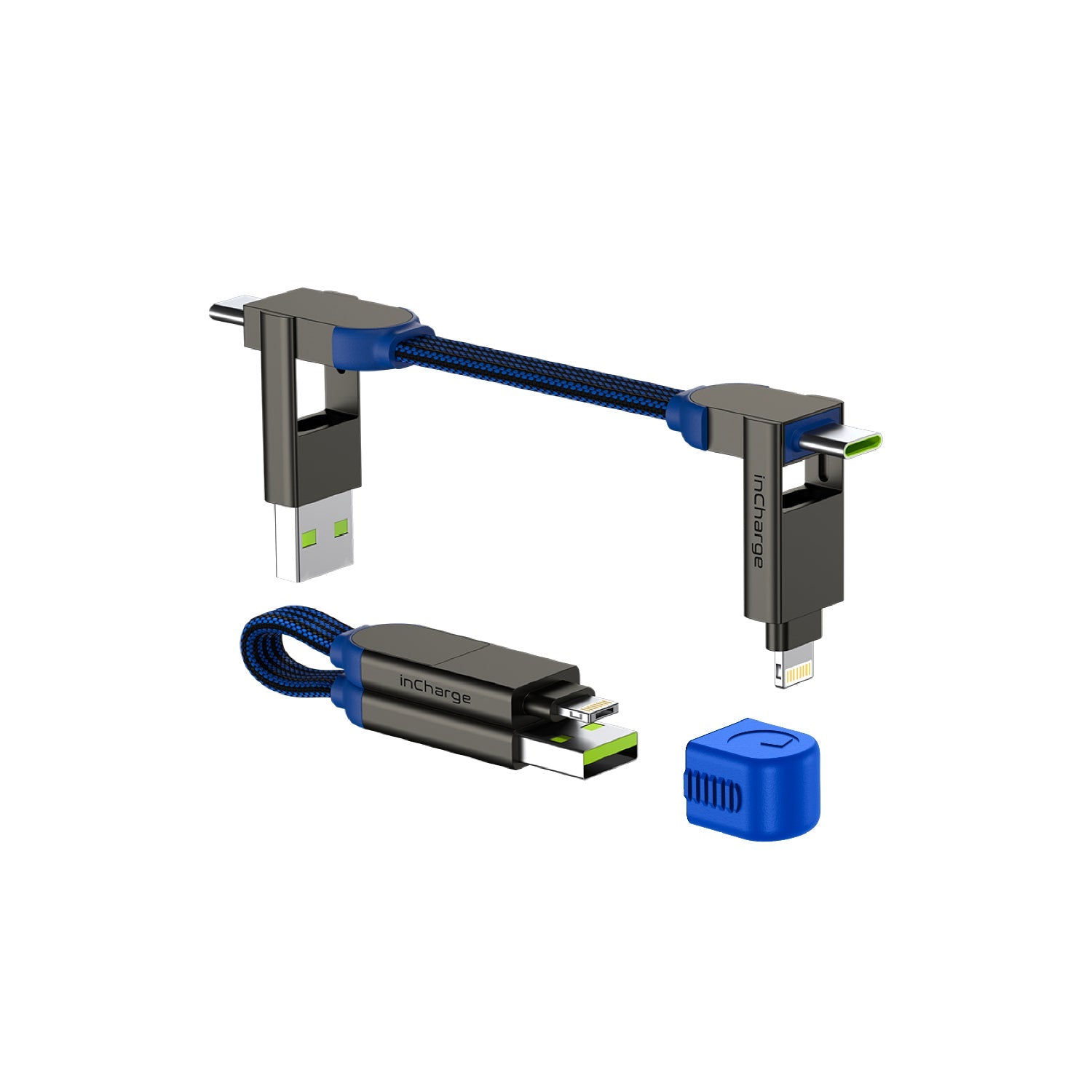 inCharge® X - 100W, 6in1 keyring cable