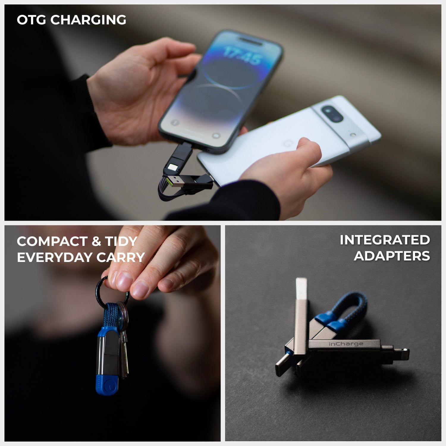inCharge® X - 100W, 6in1 keyring cable