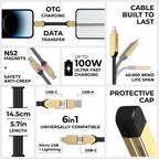 inCharge® X - 100W, 6in1 keyring cable