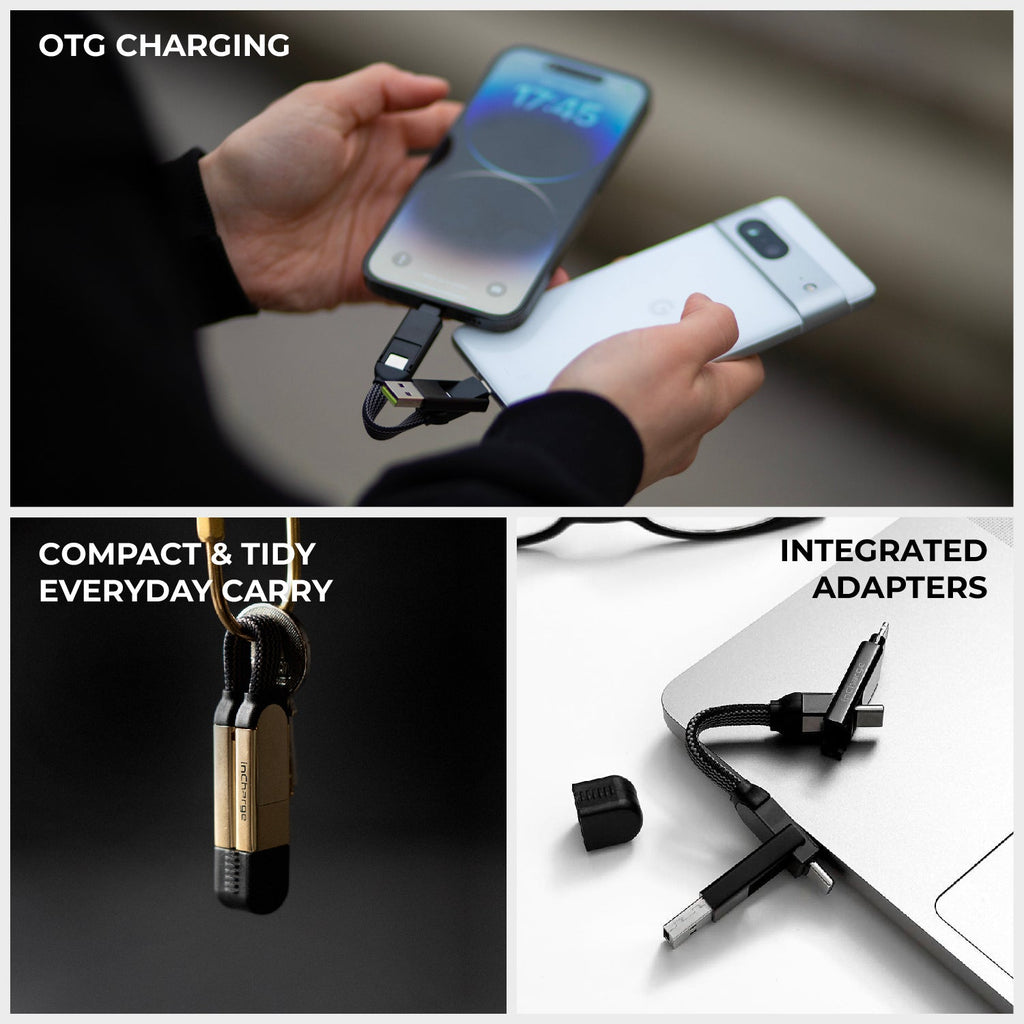 inCharge® X - 100W, 6in1 keyring cable