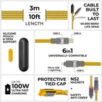 inCharge® XL 3m / 10ft - 100W, 6in1 ultra long cable