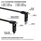 inCharge® XL 3m / 10ft - 100W, 6in1 ultra long cable
