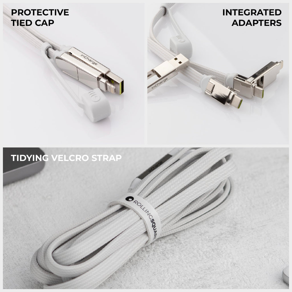 inCharge® XL 2m / 6.6ft - 100W, 6in1 super long cable