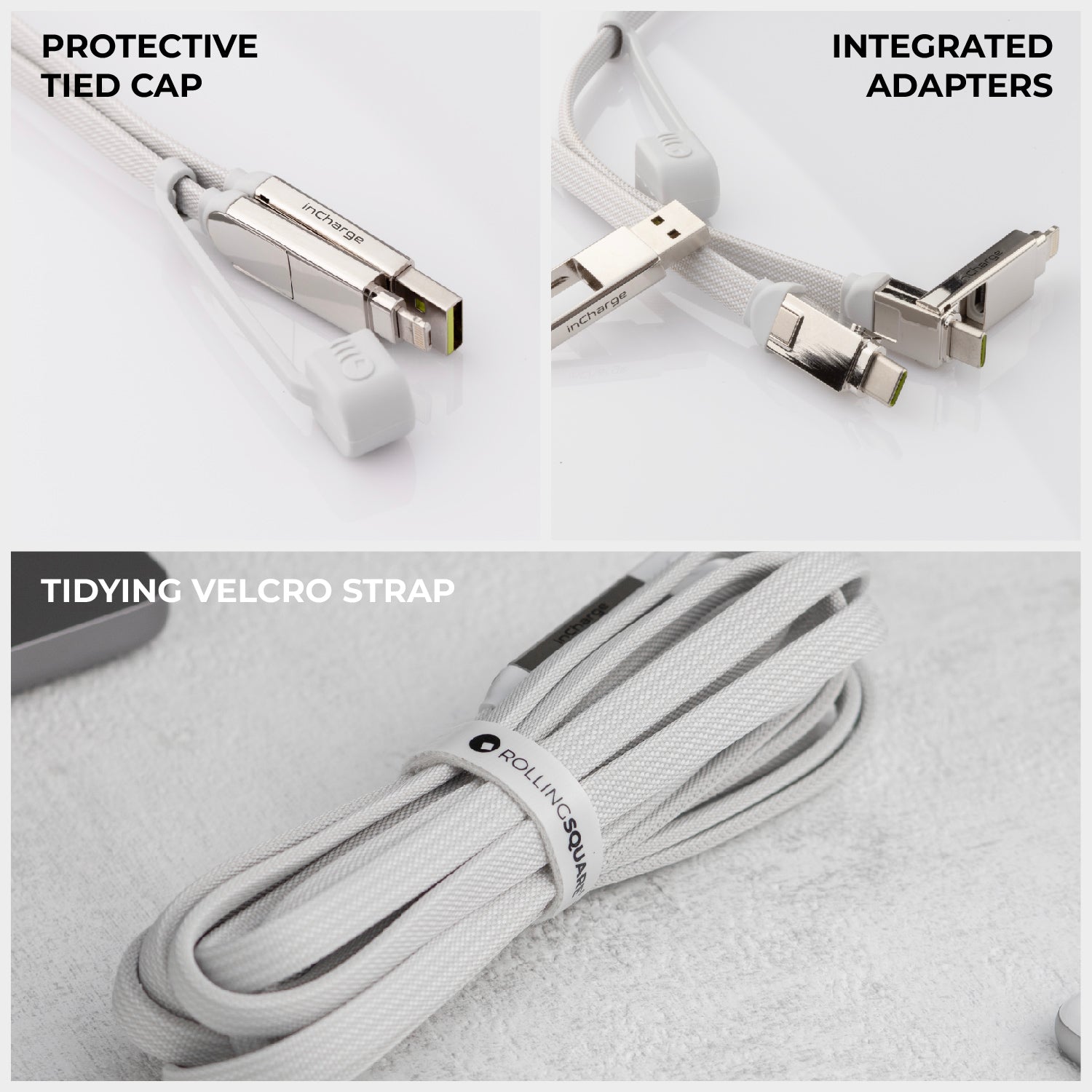 inCharge® XL 2m / 6.6ft - 100W, 6in1 super long cable