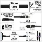 inCharge® XL 30cm / 1ft - 100W, 6in1 travel cable