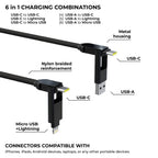 inCharge® XL 30cm / 1ft - 100W, 6in1 travel cable