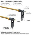 inCharge® XL 30cm / 1ft - 100W, 6in1 travel cable