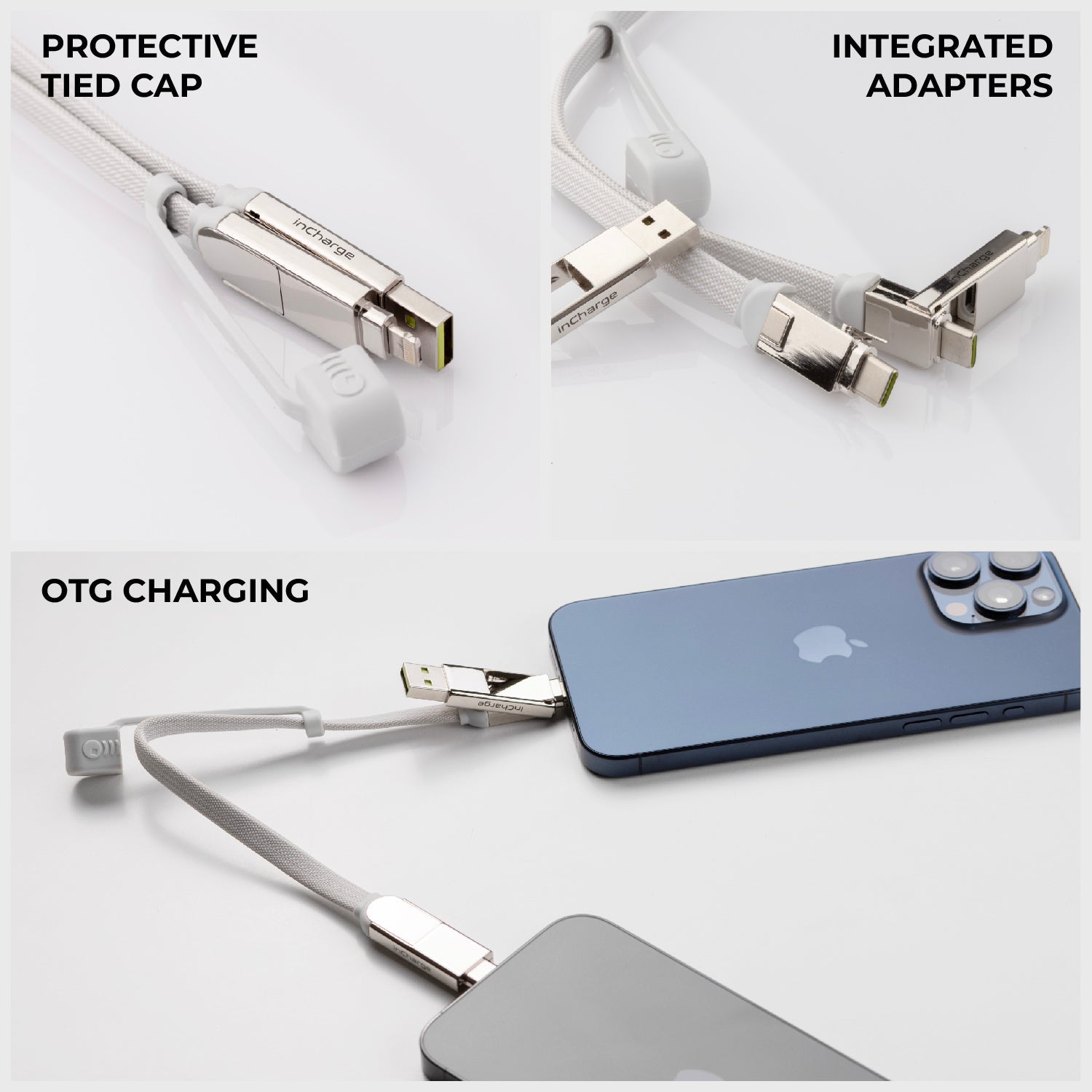 inCharge® XL 30cm / 1ft - 100W, 6in1 travel cable
