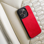iPhone 12 Mini - Alcantara Back Cover - Red
