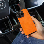 iPhone 14 Plus - Alcantara Back Cover - Orange