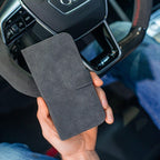 iPhone 14 Pro - Wallet Alcantara Case - Space Grey