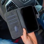 iPhone 14 Pro - Wallet Alcantara Case - Space Grey