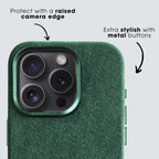 iPhone 15 - Alcantara Case- Midnight Green