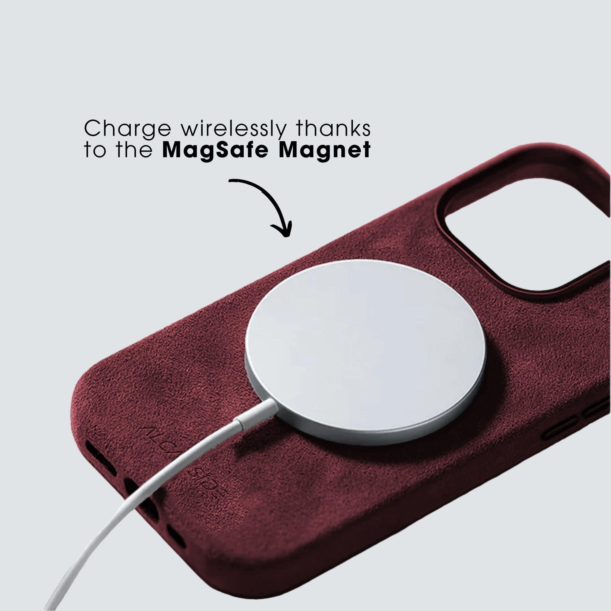 iPhone 15 - Alcantara Case - Wine Red