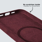 iPhone 15 Plus - Alcantara Case - Wine Red