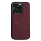 iPhone 15 Pro Max - Alcantara Back Cover - Wine Red