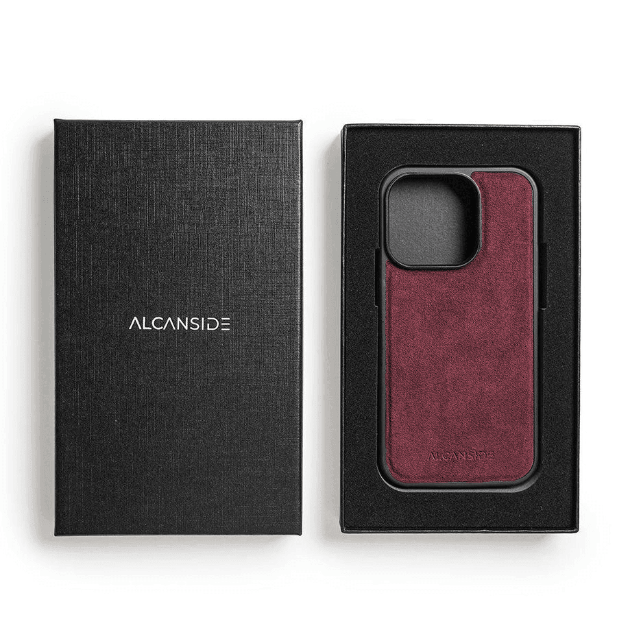 iPhone 15 Pro Max - Alcantara Back Cover - Wine Red