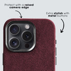 iPhone 15 Pro Max - Alcantara Case - Wine Red