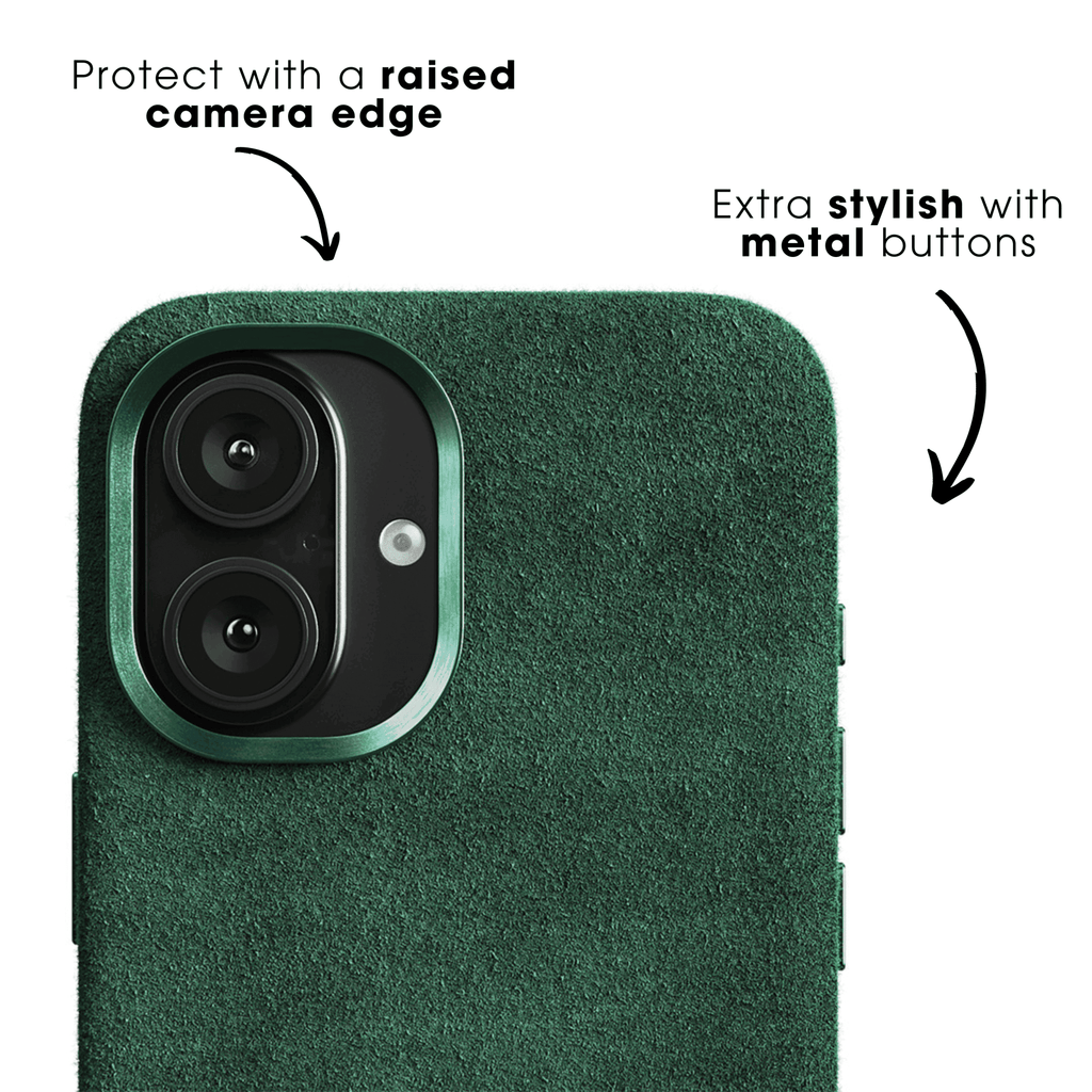 iPhone 16e & 17e - Alcantara Case- Midnight Green