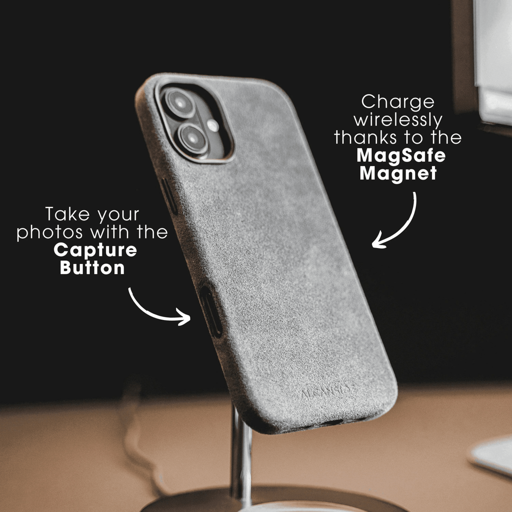 iPhone 16e & 17e - Alcantara Case - Space Grey