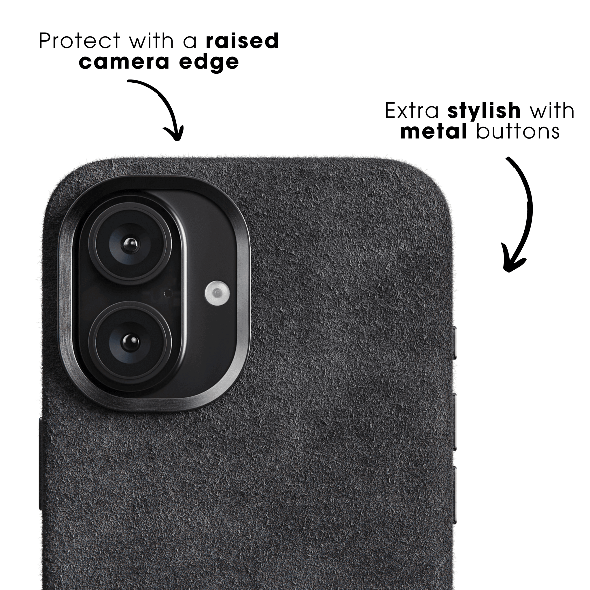 iPhone 16e & 17e - Alcantara Case - Space Grey