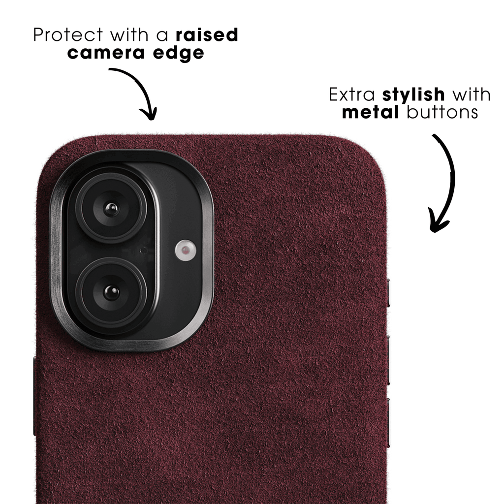 iPhone 16e & 17e - Alcantara Case - Wine Red