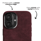 iPhone 16e & 17e - Alcantara Case - Wine Red