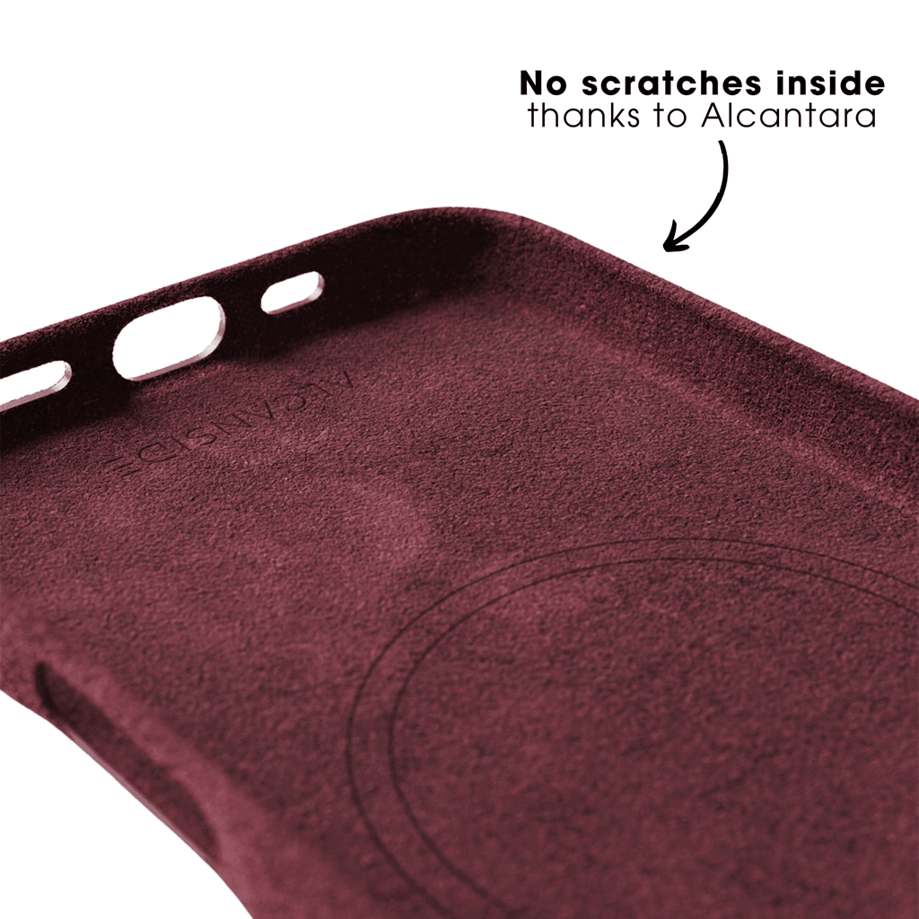 iPhone 16e & 17e - Alcantara Case - Wine Red