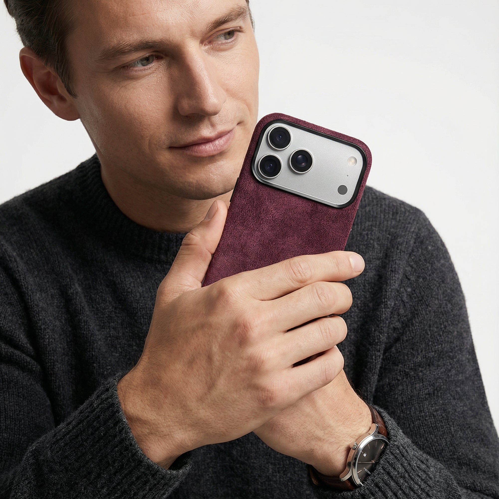 iPhone Alcantara Case - Wine Red (World Cup edition)