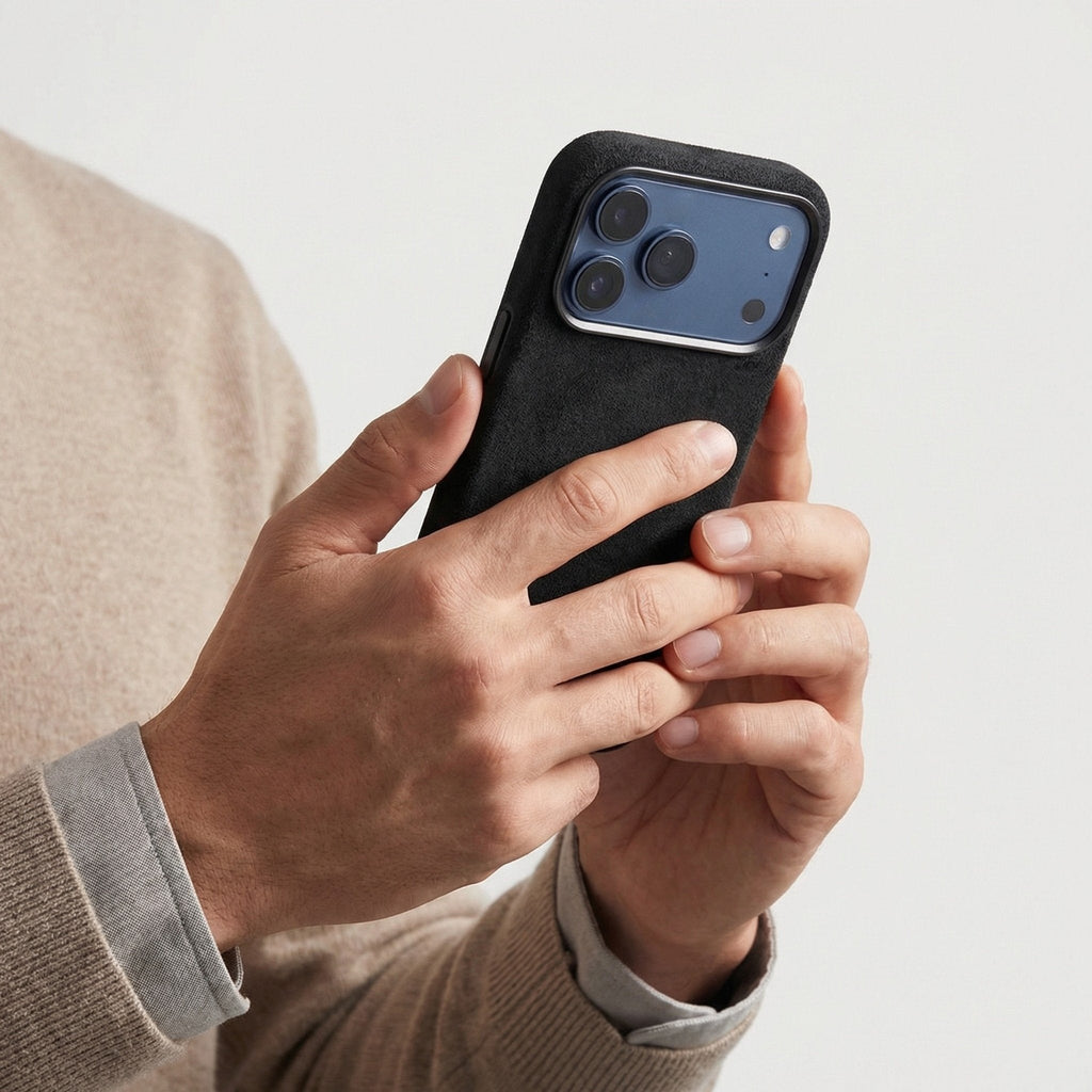 iPhone Alcantara Case - Deep Black (World Cup edition)