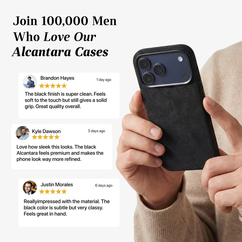 iPhone Alcantara Case - Deep Black (World Cup edition)
