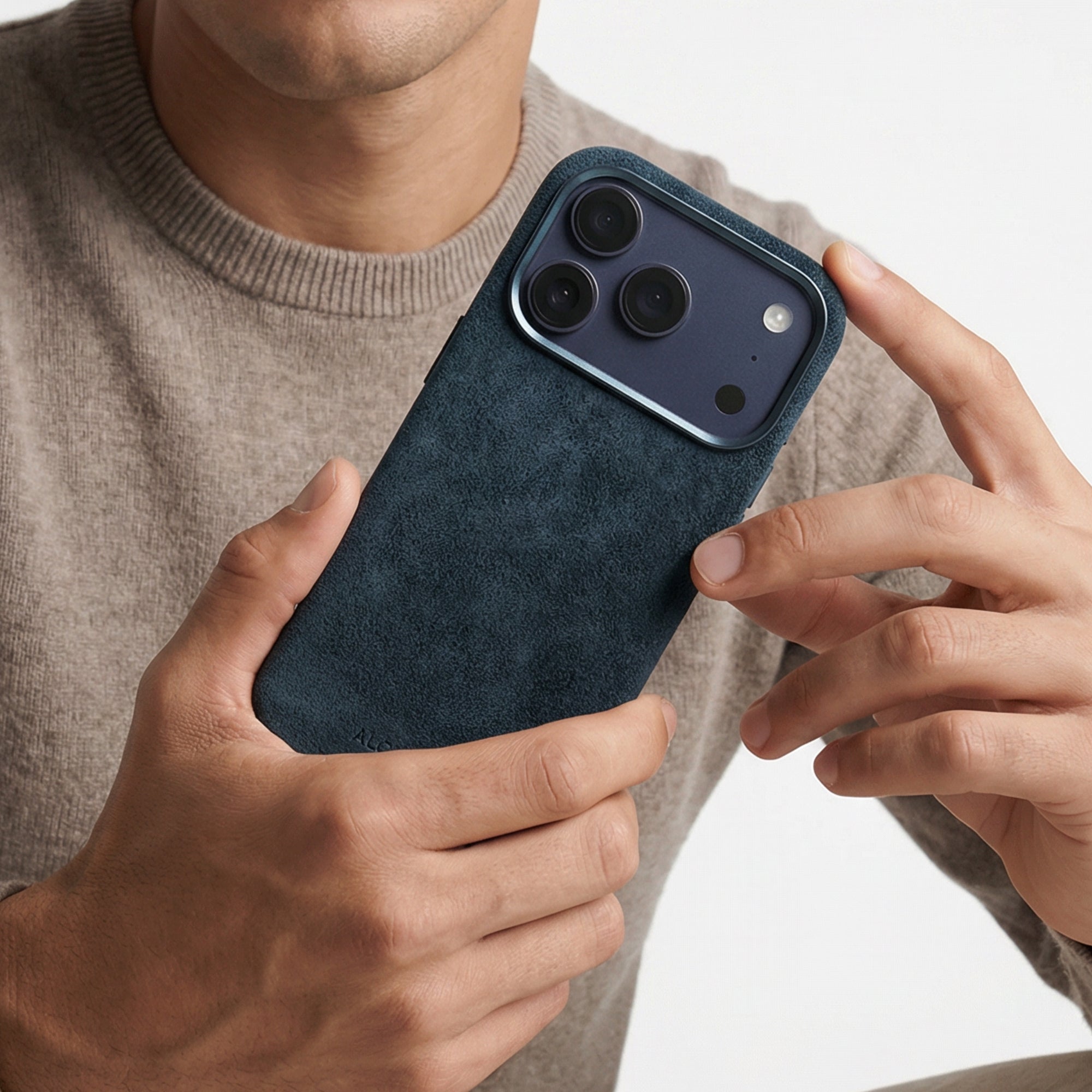 iPhone Alcantara Case - Navy Blue (World Cup edition)