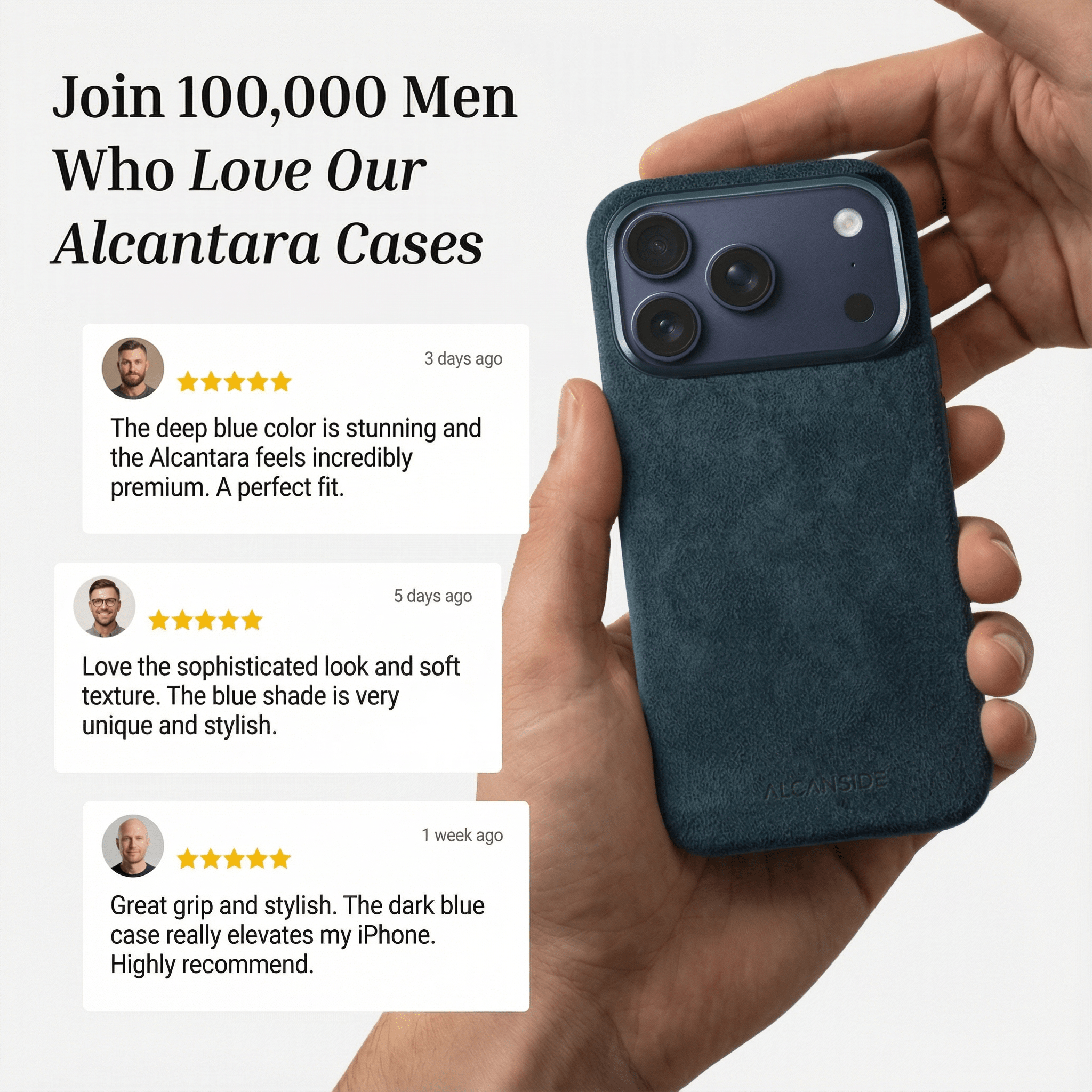 iPhone Alcantara Case - Navy Blue (World Cup edition)
